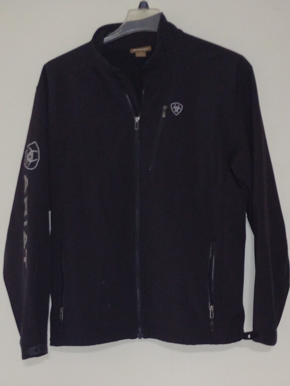 Ariat Men's Black Coat Fleece Lined Full-Zip Jacket with Subtle Logos Sz Lg